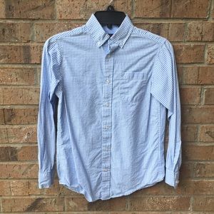 Boys Sz 12 Button Down Baby Blue and White Gingham